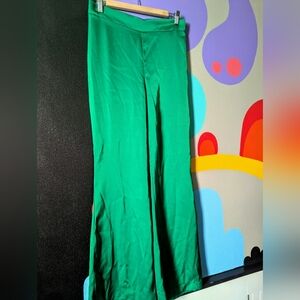 Vibrant Green Wide-Leg Pants